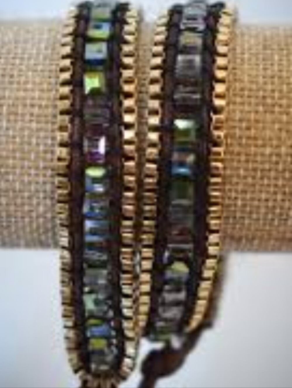 Park Lane Hematite Beaded Wrap Bracelet - Black and Gold Brown